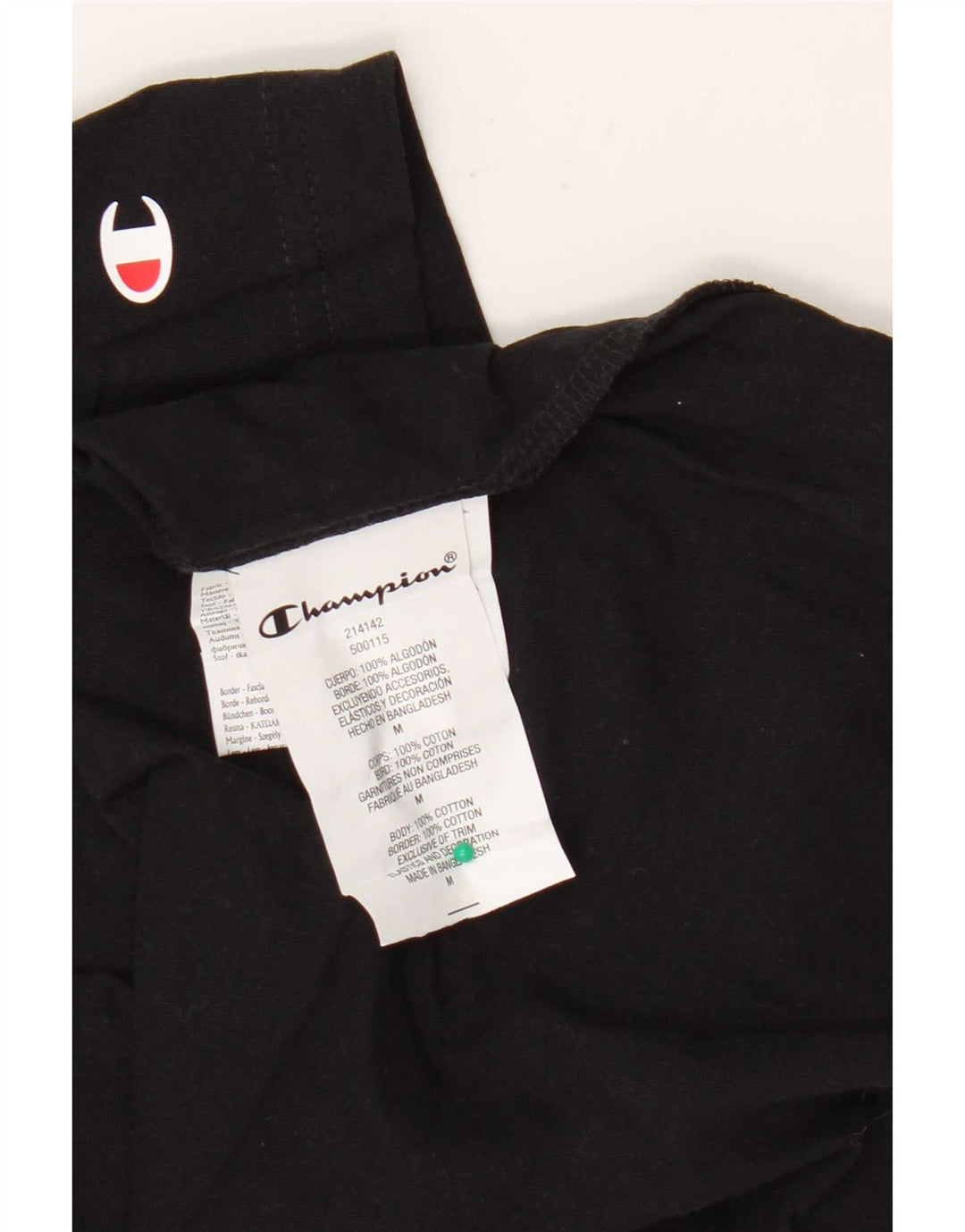 Camiseta gráfica masculina Champion de algodão preto médio