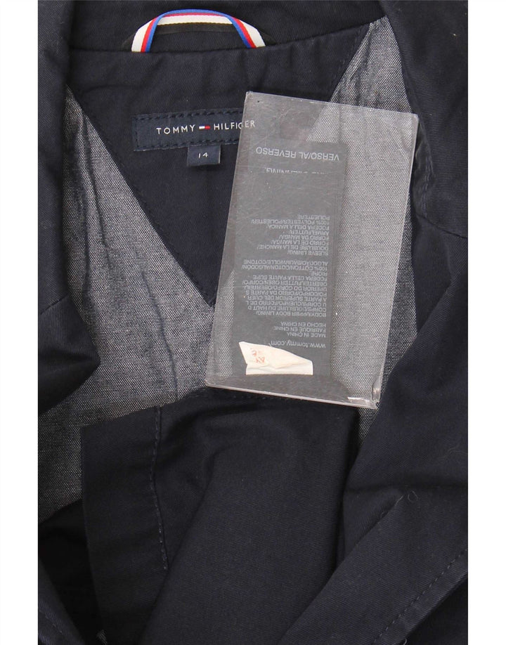 Tommy Hilfiger Jaqueta blazer masculina de 2 botões 13-14 anos azul marinho algodão
