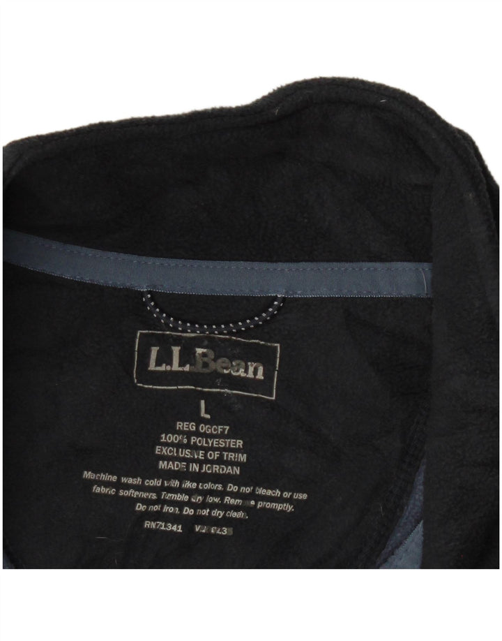 Jaqueta de lã masculina L.L.Bean UK 40 grande poliéster azul marinho
