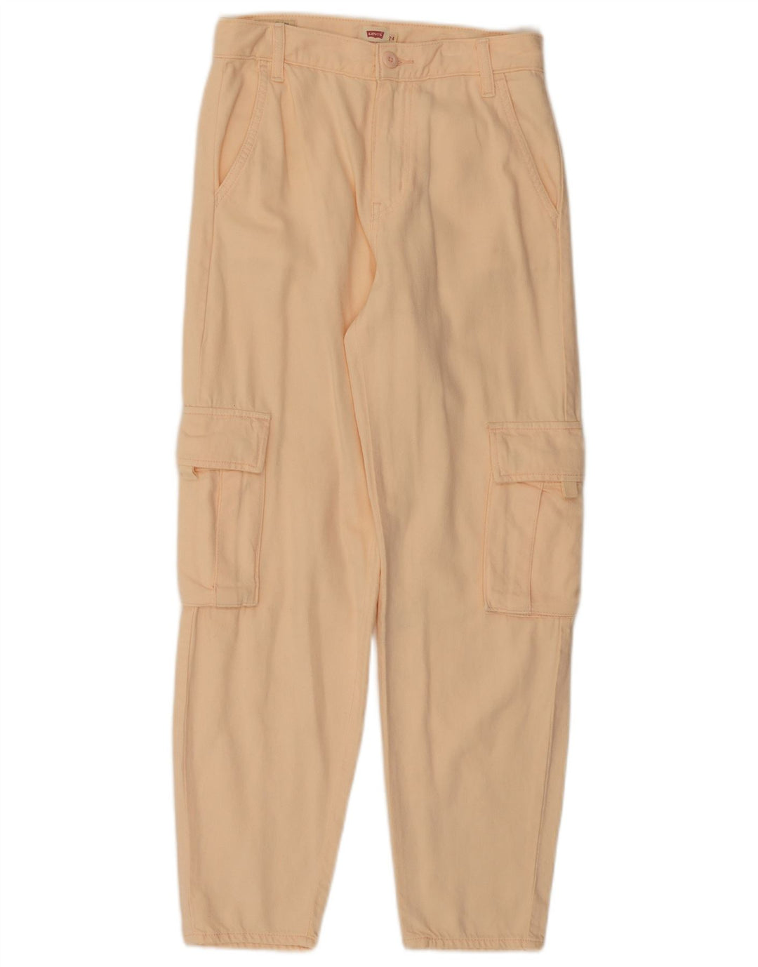 Calça cargo feminina de cintura alta cônica LEVI'S W24 L28 algodão rosa