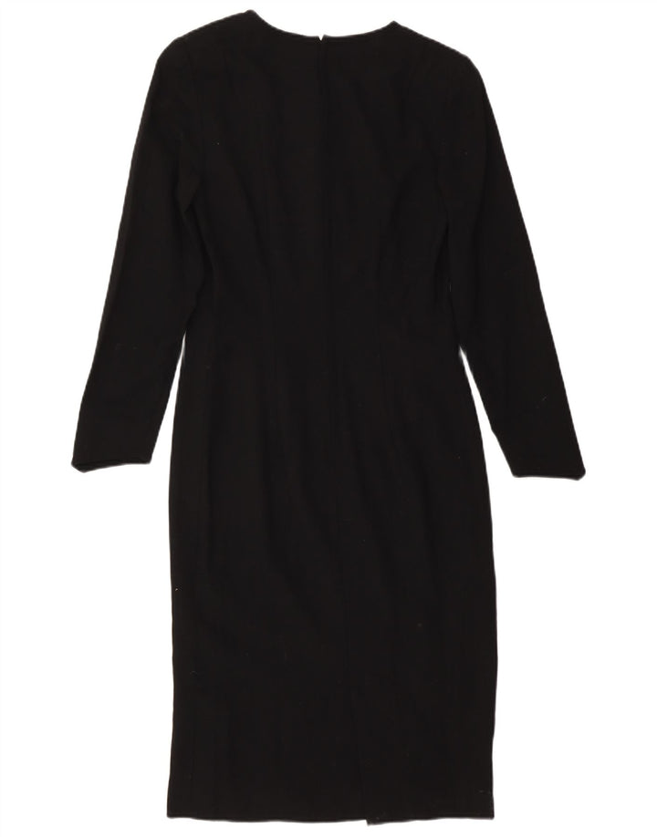 Vestido feminino vintage manga comprida bainha IT 42 médio preto