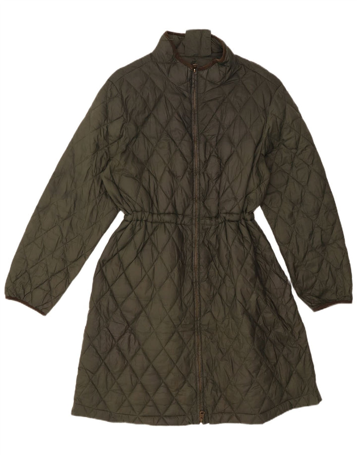 Casaco feminino acolchoado acolchoado Marks & Spencer Reino Unido 18 XL cáqui poliamida
