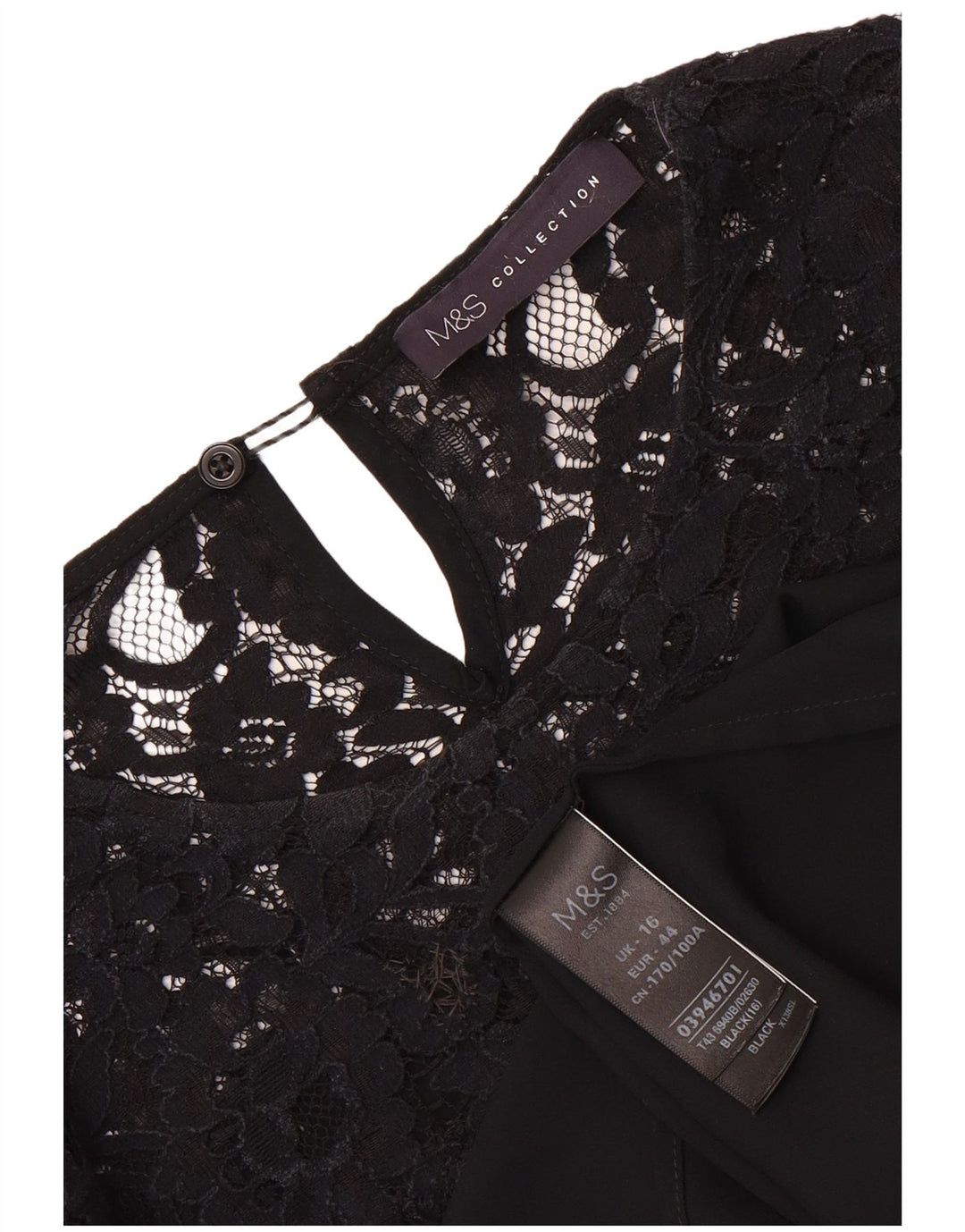 Blusa feminina Marks & Spencer de manga comprida oversized Reino Unido 16 grande preta