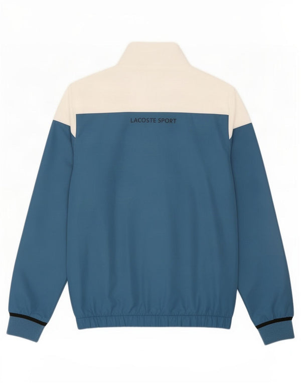 Lacoste Mens Graphic Tracksuit Top Jacket Tamanho 3 Small Blue Colourblock