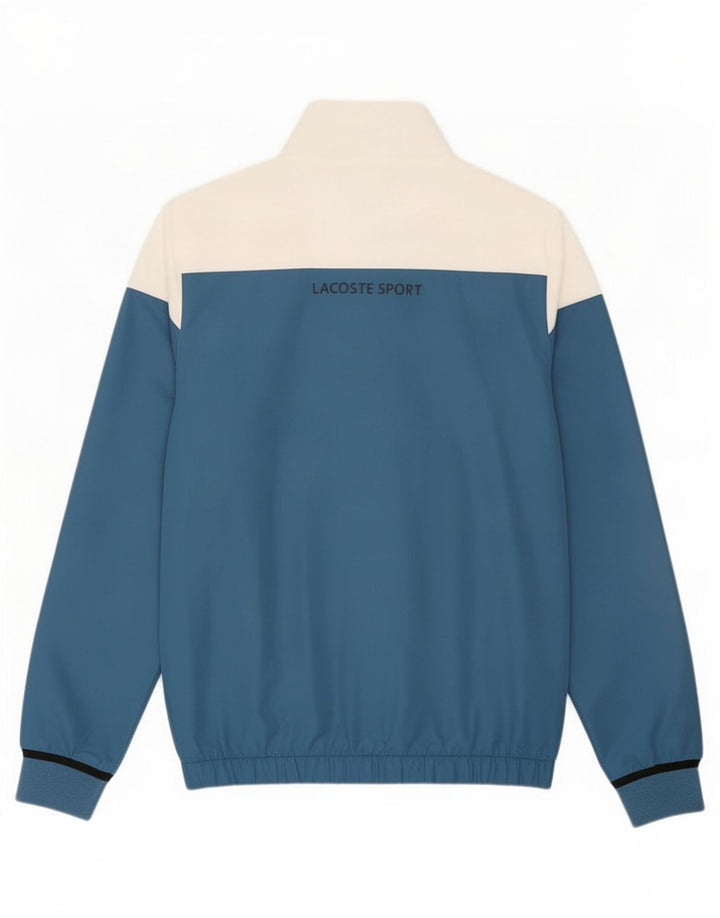 Lacoste Mens Graphic Tracksuit Top Jacket Tamanho 3 Small Blue Colourblock
