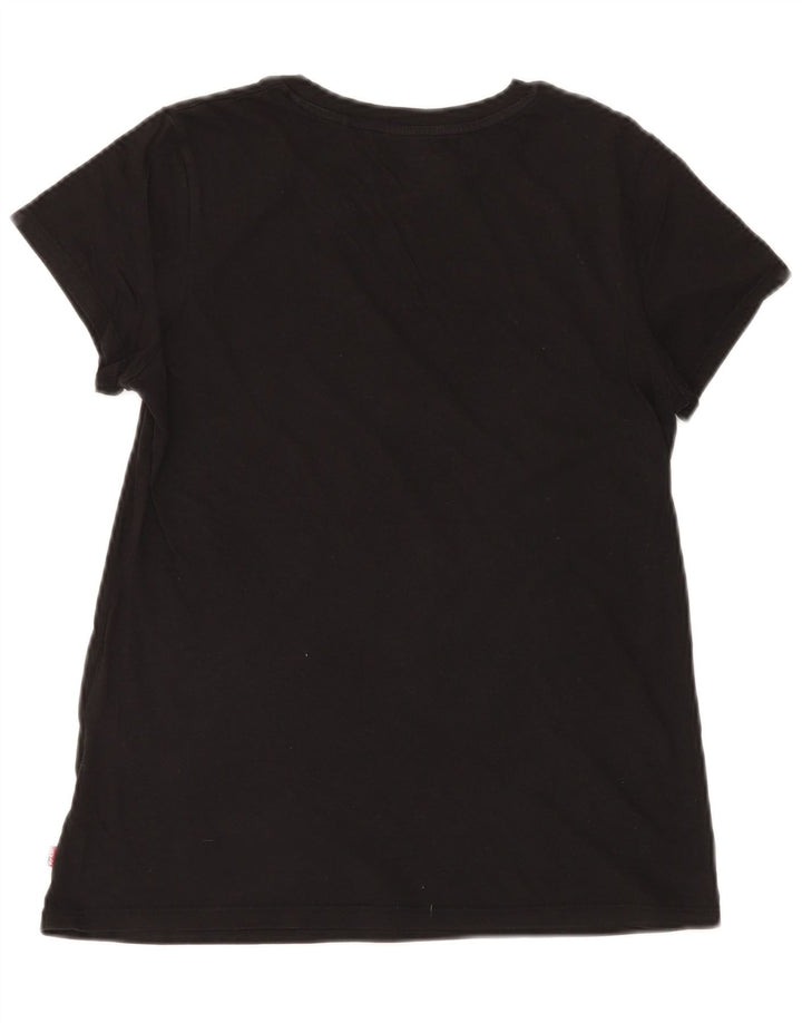 Camiseta feminina gráfica LEVI'S Reino Unido 12 pequeno algodão preto