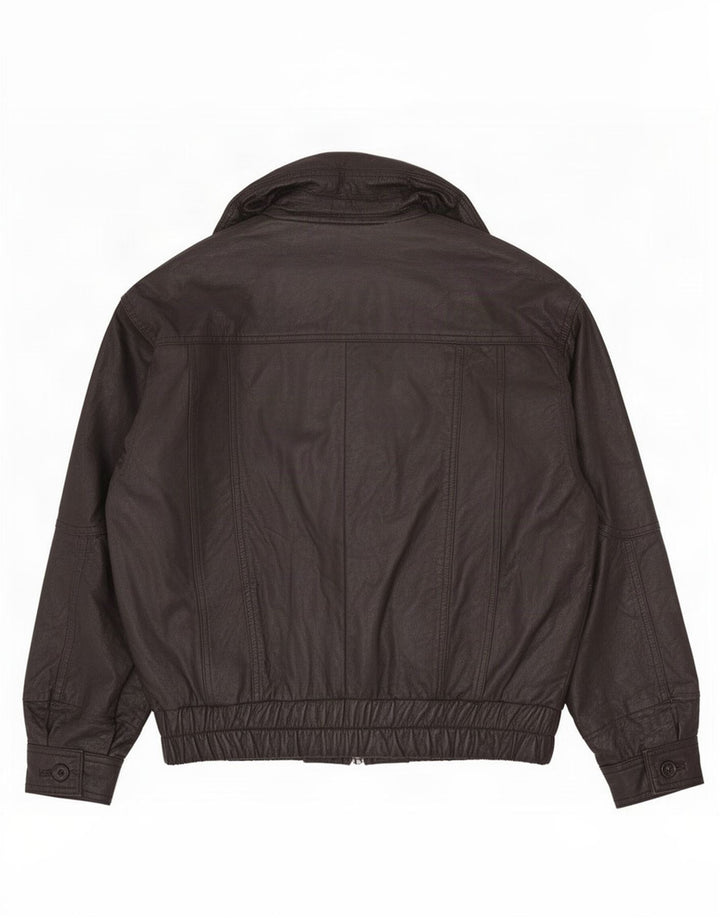Jaqueta de couro masculina Milan UK 40 grande preta