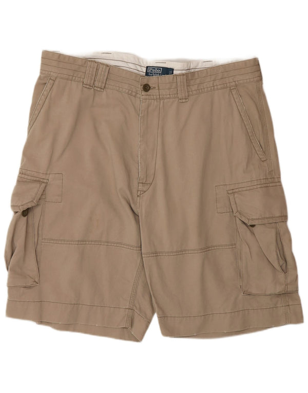 Polo Ralph Lauren Mens Cargo Shorts W38 XL Algodão Bege