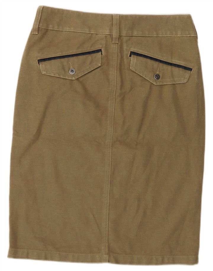 Saia lápis feminina Diesel W26 pequena algodão cáqui