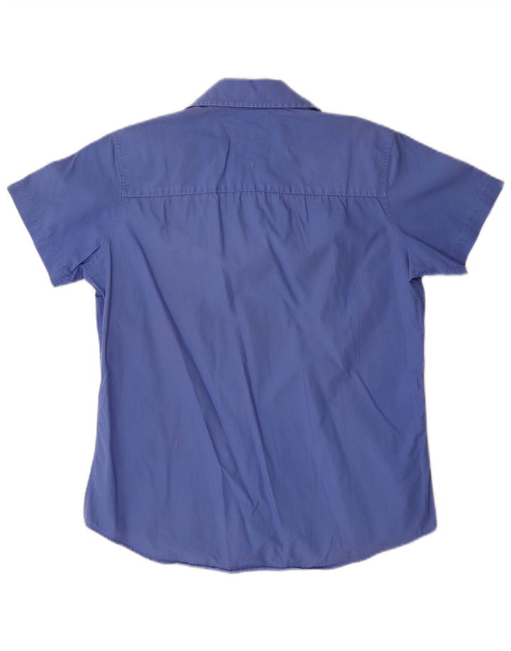 Camisa feminina de manga curta Tommy Hilfiger EUA 8 algodão azul médio