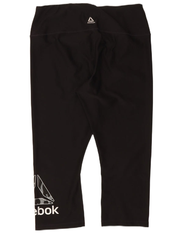 Leggings Reebok Graphic Capri Femininas UK 14 Grande Preto