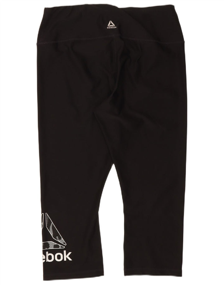 Leggings Reebok Graphic Capri Femininas UK 14 Grande Preto