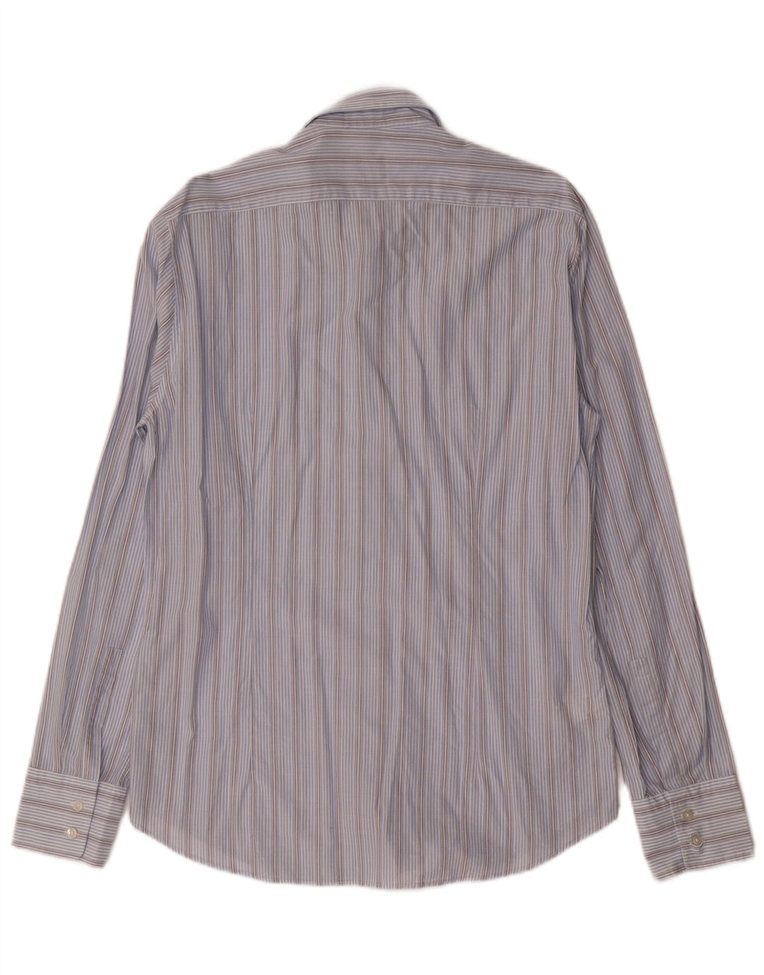 Camisa masculina de ajuste regular HUGO BOSS algodão listrado azul médio