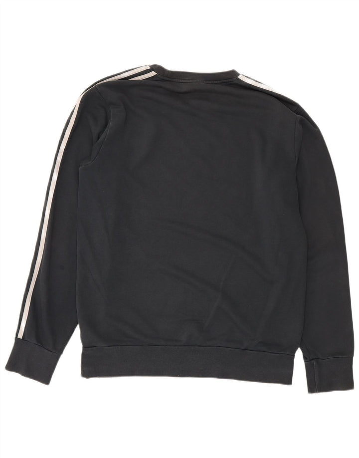 Adidas Mens Real Madrid Moletom Jumper Grande Algodão Cinza