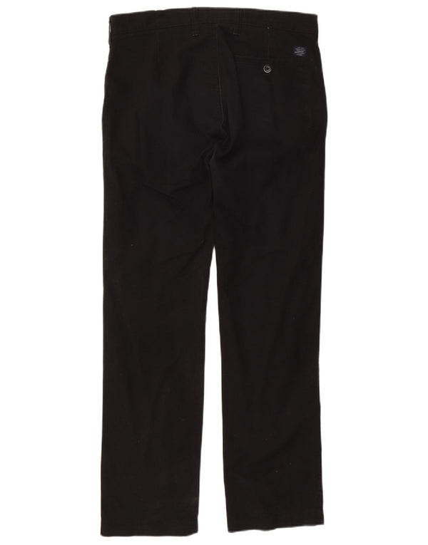 Calça chino reta masculina Marks & Spencer W32 L29 algodão preto