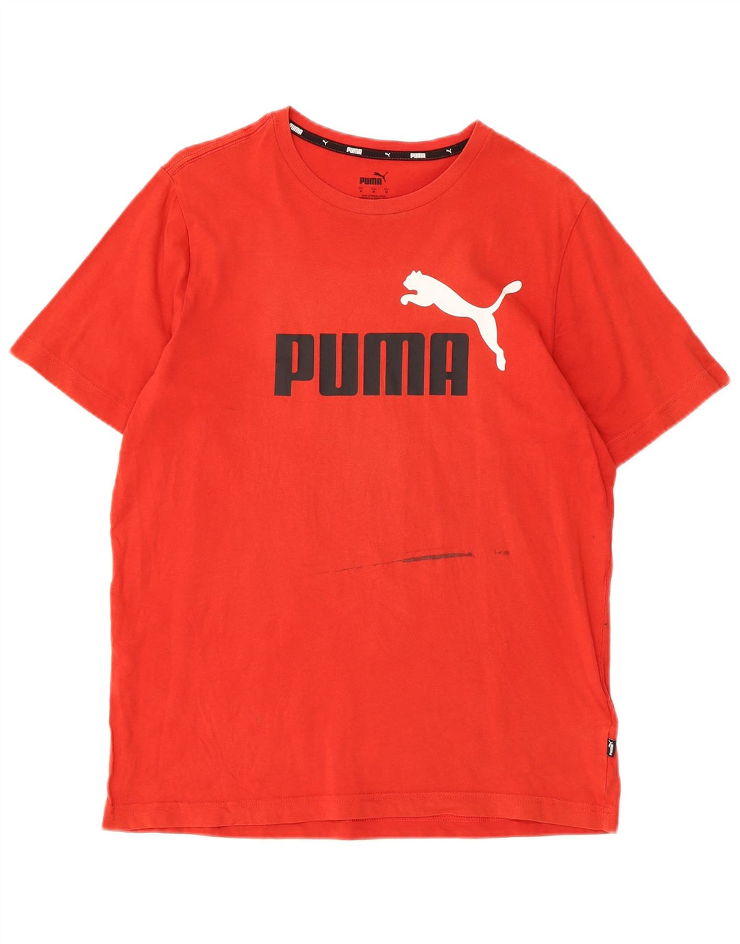 Camiseta masculina PUMA com estampa gráfica de algodão vermelho médio