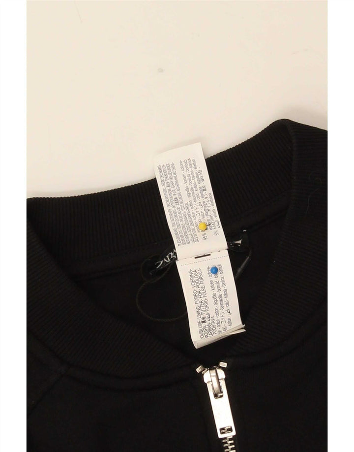 Jaqueta bomber feminina Zara Reino Unido 16 grande algodão preto