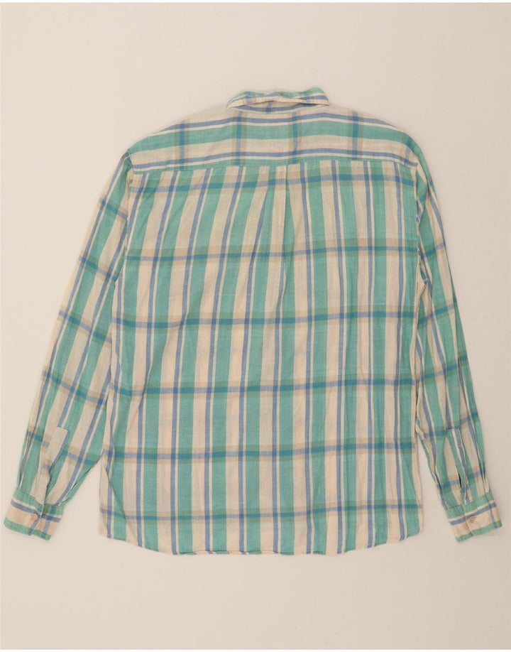 VINTAGE Mens Shirt XL Turquoise Check Cotton Vintage Vintage and Second-Hand Vintage from Messina Hembry 