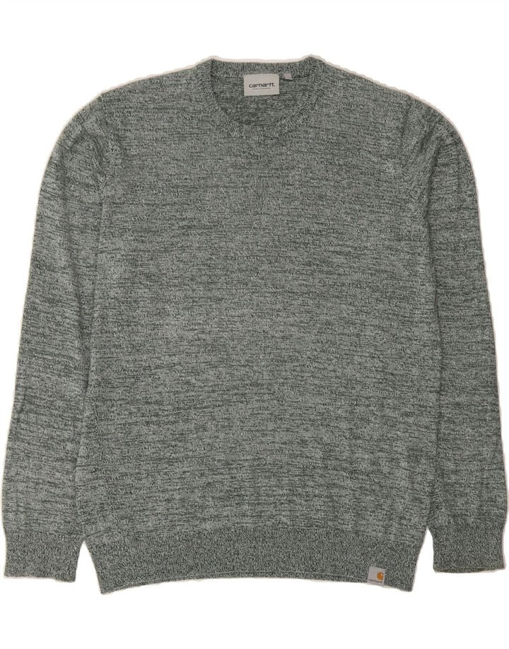 CARHARTT Mens Crew Neck Jumper Sweater Medium Green Flecked Acrylic Vintage Carhartt and Second-Hand Carhartt from Messina Hembry 