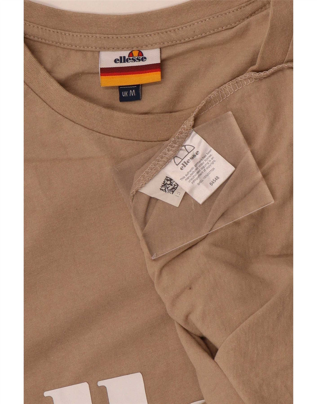 Ellesse Camiseta masculina gráfica Top médio algodão bege