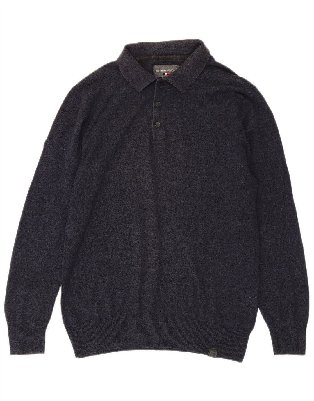 Suéter masculino SUPERDRY com gola polo e algodão azul marinho pequeno