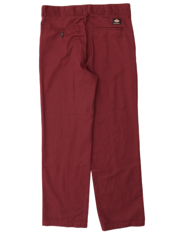 Calças Chino retas masculinas Dickies W34 L32 Poliéster Borgonha