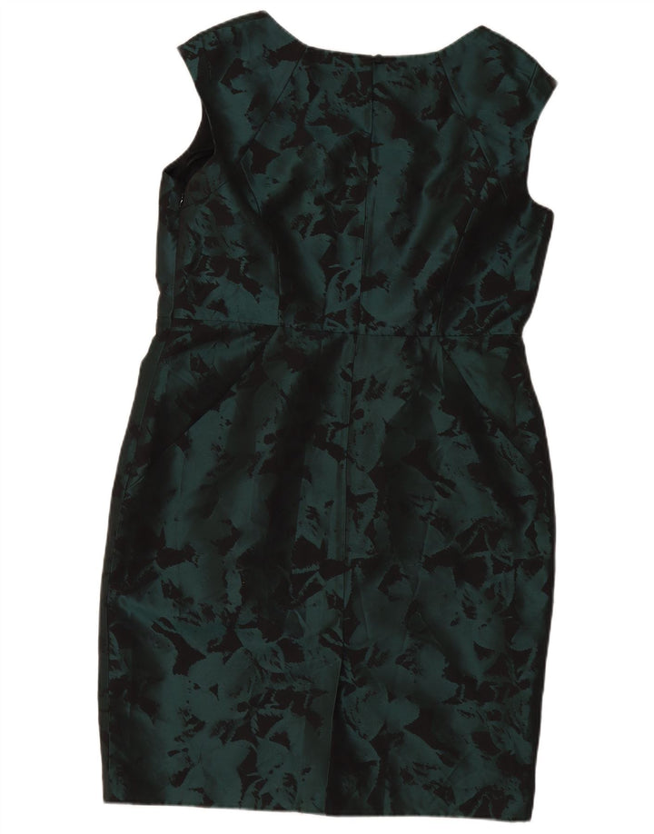MONSOON Vestido feminino sem mangas com bainha UK 18 XL poliéster floral verde