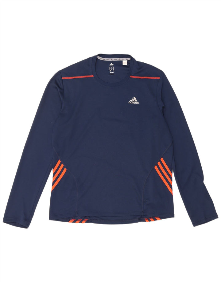 ADIDAS Masculino Climalite Top Manga Longa Médio Azul Marinho Poliéster