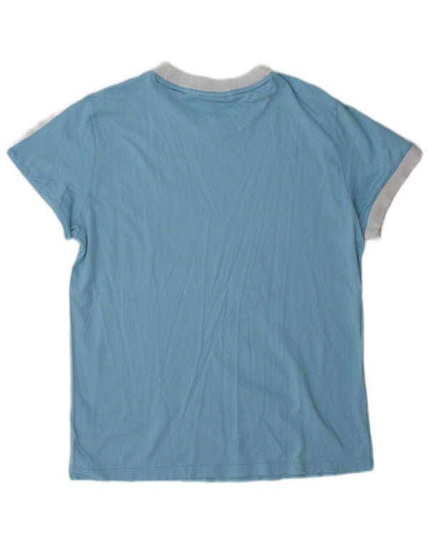 Camiseta Adidas Feminina Top UK 10 Pequena Azul Algodão Esportes