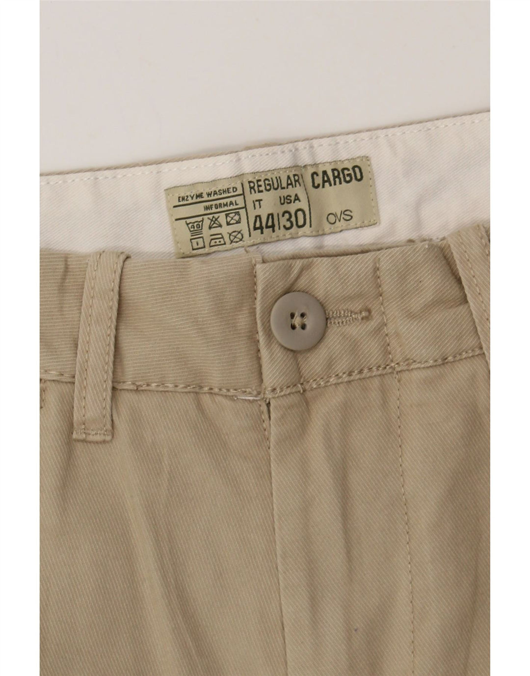 OVS Mens Regular Fit Cargo Shorts IT 44 XS W30 Beige Cotton Vintage OVS and Second-Hand OVS from Messina Hembry 