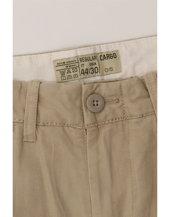 OVS Mens Regular Fit Cargo Shorts IT 44 XS W30 Beige Cotton Vintage OVS and Second-Hand OVS from Messina Hembry 