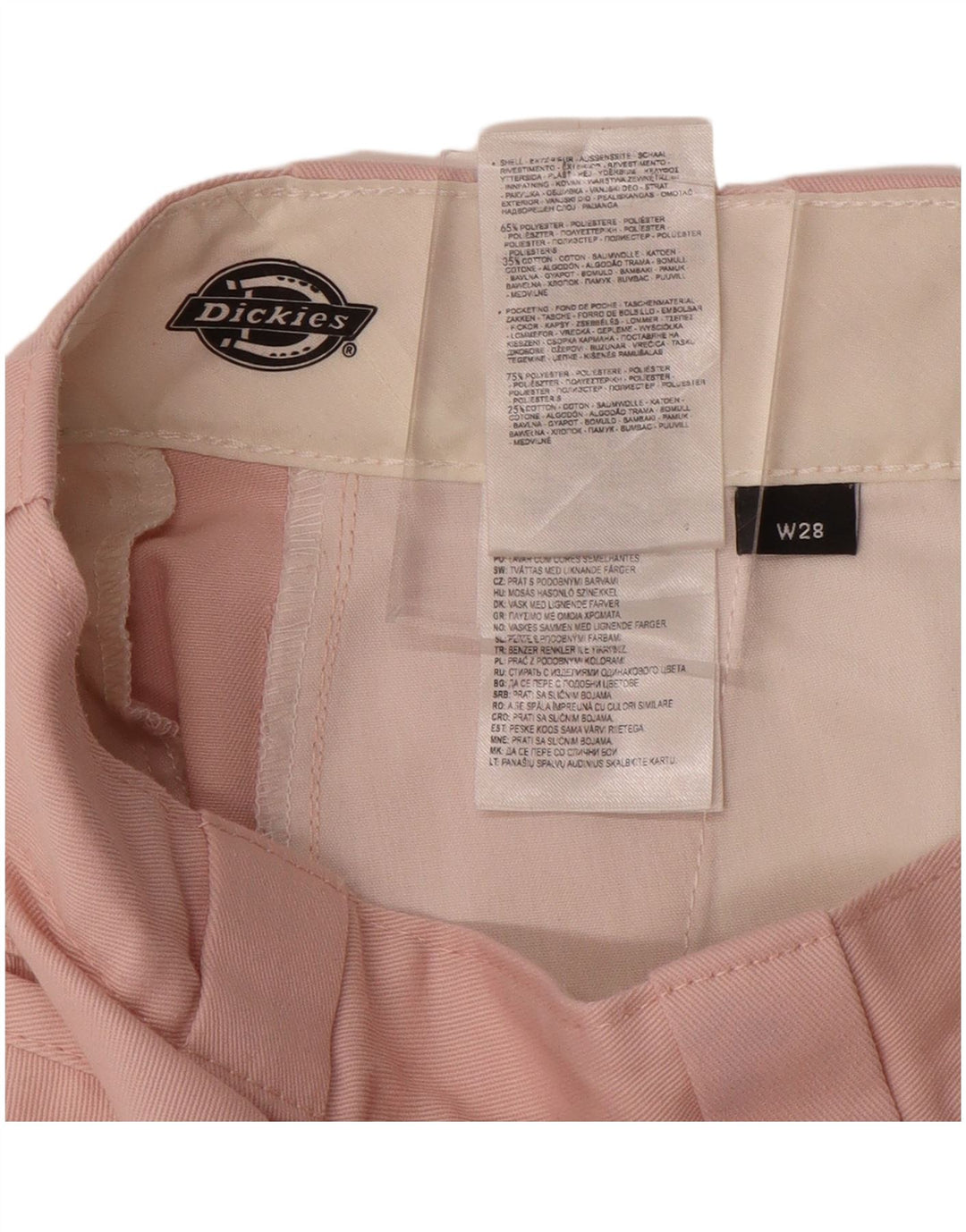 DICKIES Mens Straight Chino Trousers W28 L28 Pink Polyester