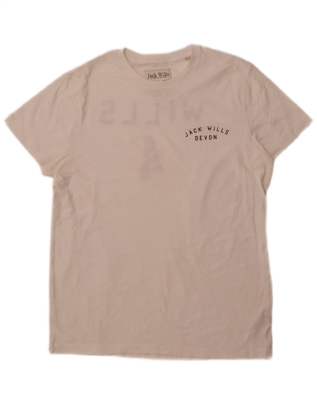 JACK WILLS Camiseta masculina gráfica grande algodão branco