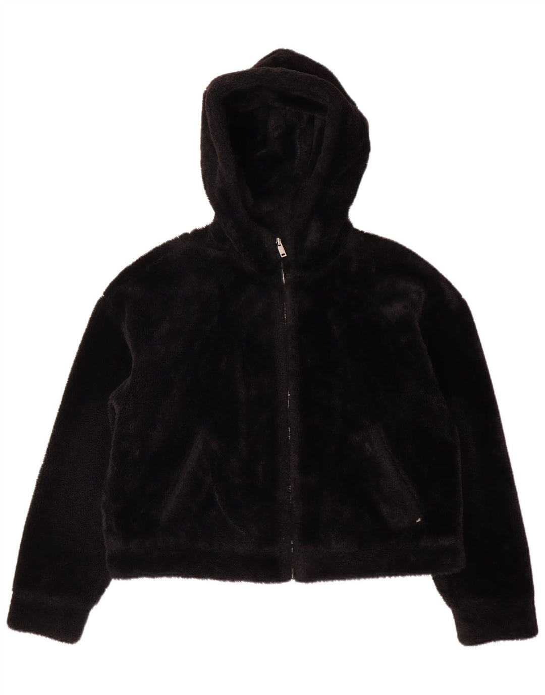 Jaqueta de lã com capuz feminina UGG UK 14 poliéster preto médio