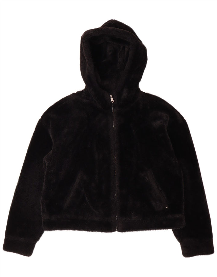 Jaqueta de lã com capuz feminina UGG UK 14 poliéster preto médio