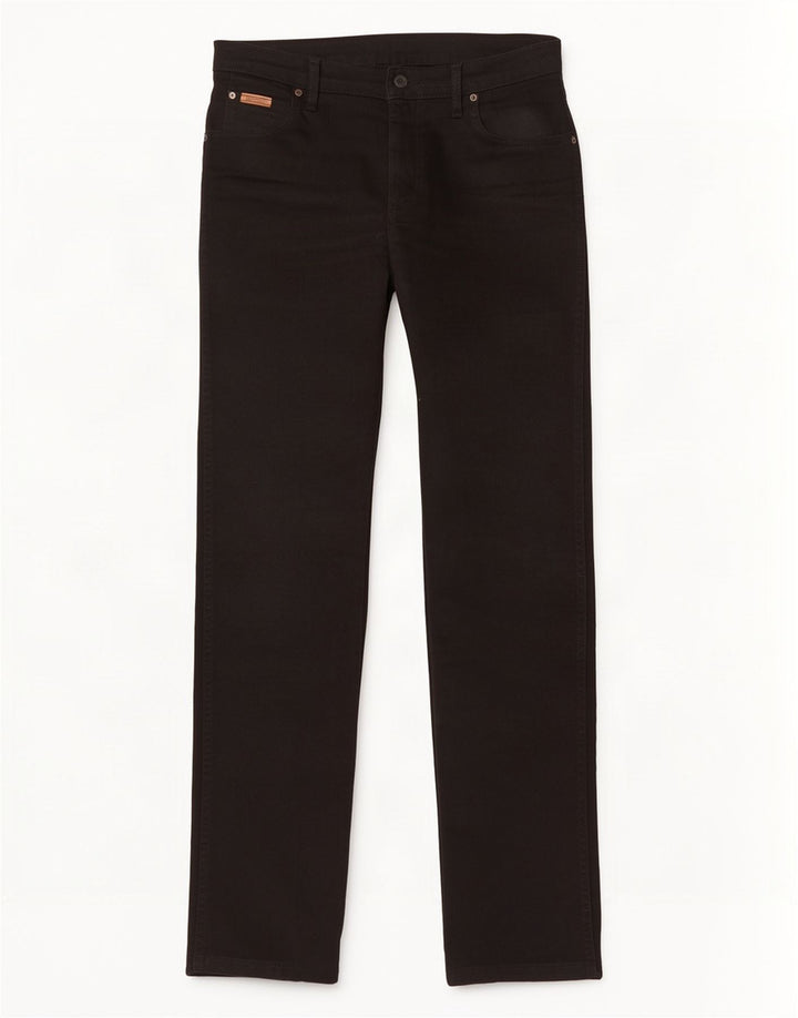 Wrangler Masculino Texas Straight Jeans W33 L34 Algodão Preto