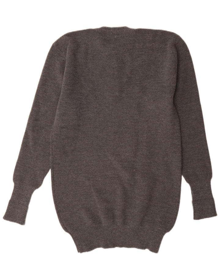 Suéter vintage masculino com gola redonda IT 52 grande cinza