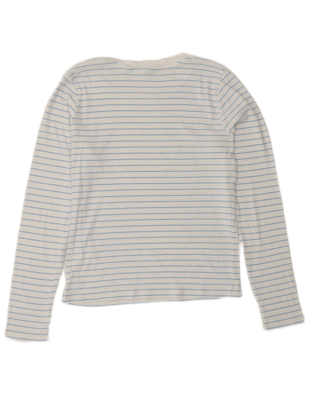 Top feminino Levi's manga comprida UK 12 listrado branco médio