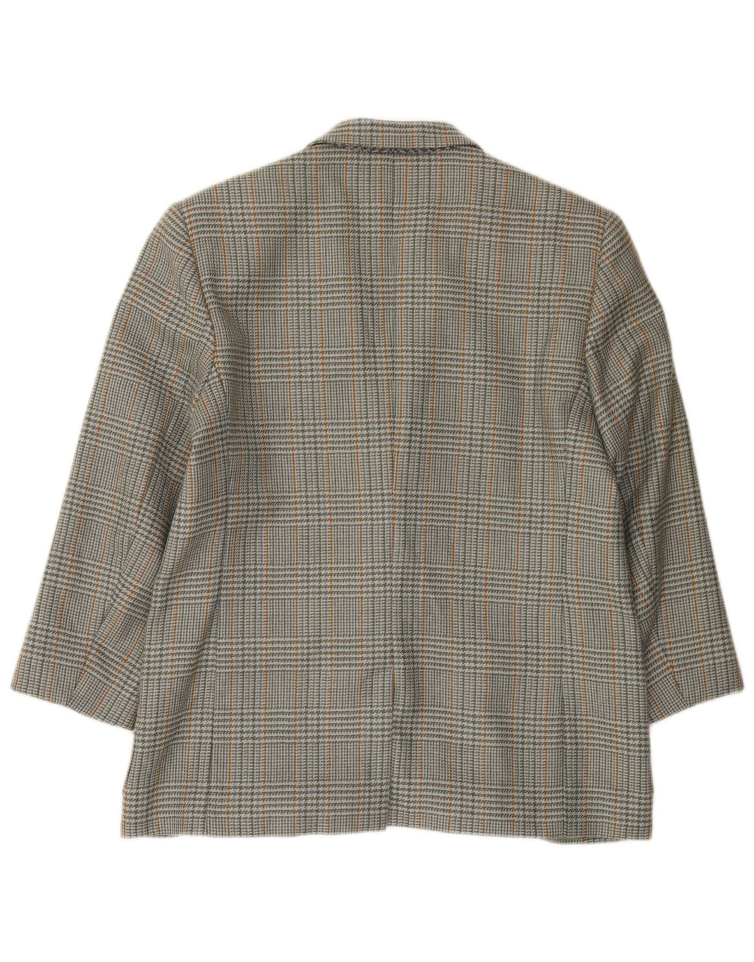 Jaqueta blazer feminina vintage com 2 botões IT 46 grande lã cinza houndstooth