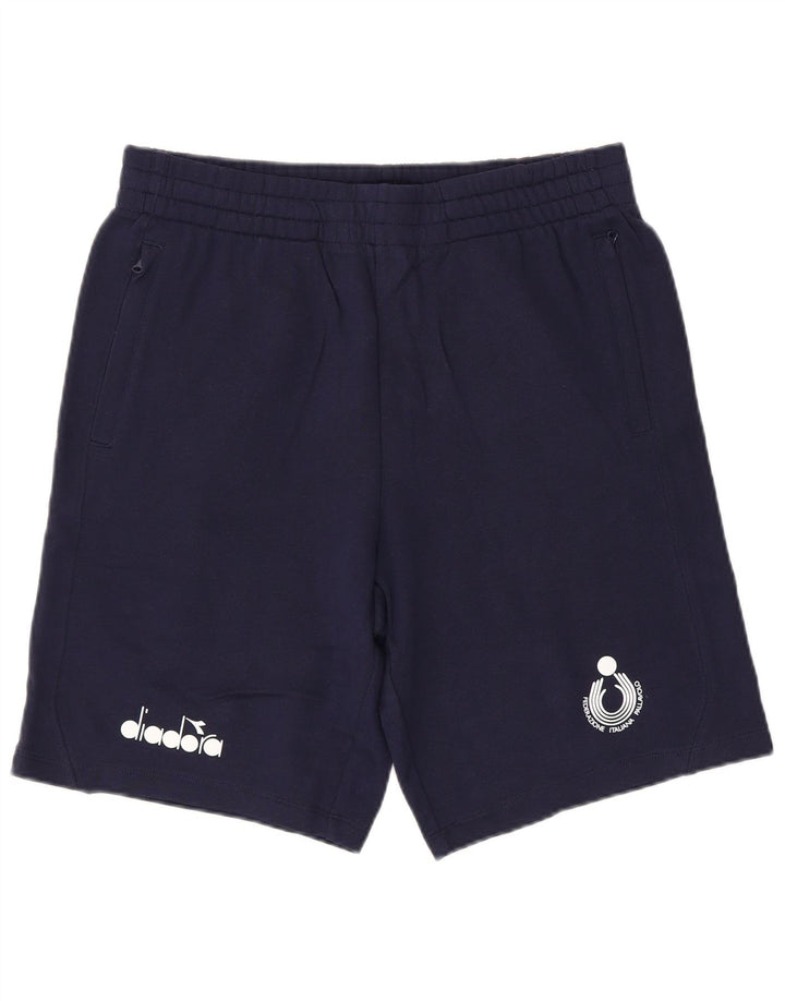 Diadora Mens Sport Shorts Médio Azul Marinho Algodão