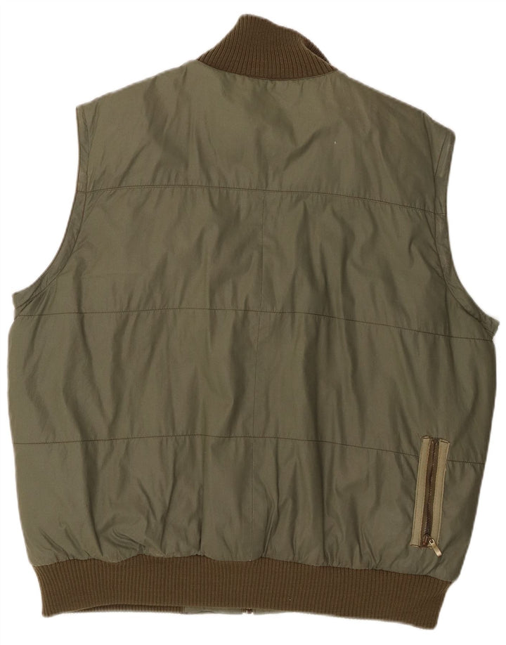 Colete acolchoado masculino Levi's UK 40 grande algodão verde