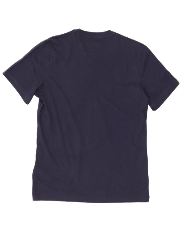 Camiseta gráfica masculina Reebok Top médio algodão azul marinho