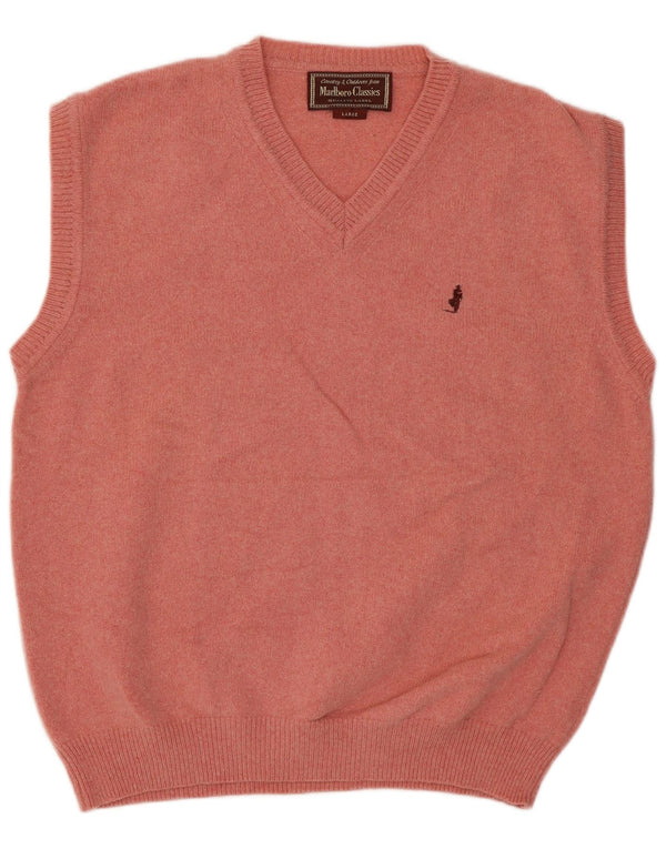 Marlboro Classics Mens Colete Regata Grande Lã Rosa