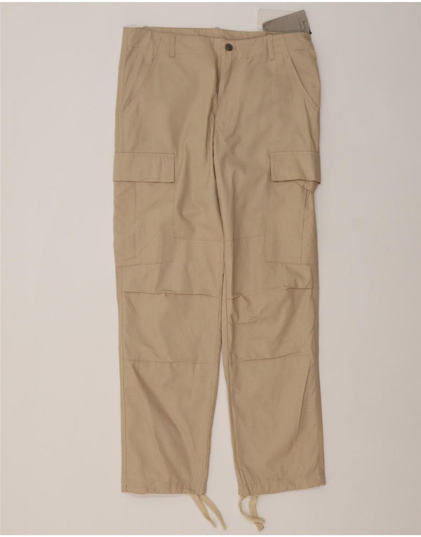 Carhartt Mens Straight Cargo Calças Pequenas W29 L30 Algodão Bege
