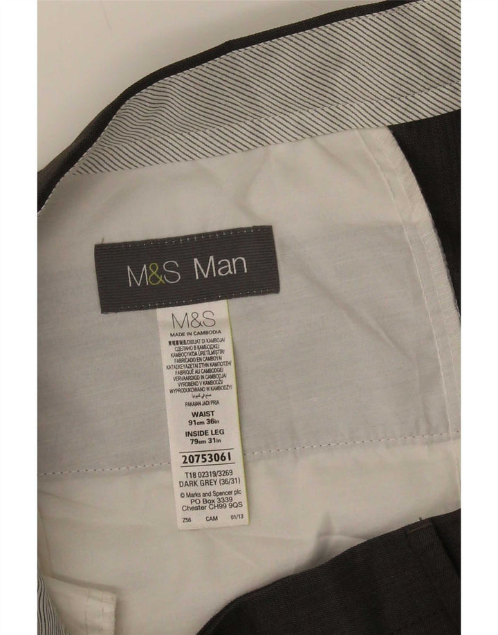 Calça masculina Marks & Spencer Pegged Suit W36 L31 cinza poliéster