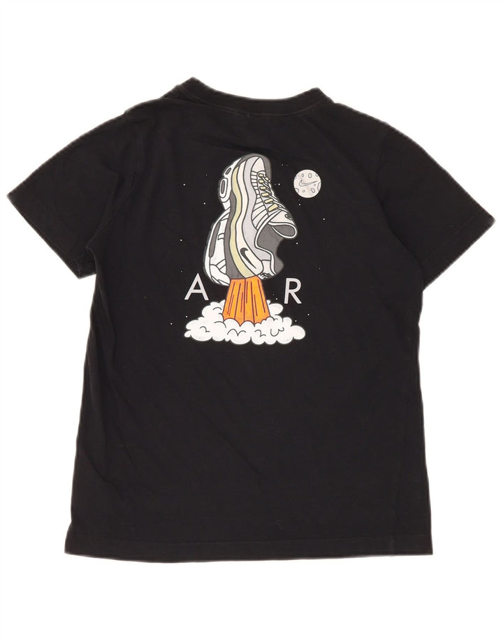 Camiseta gráfica masculina NIKE Top 10-11 anos médio preto algodão