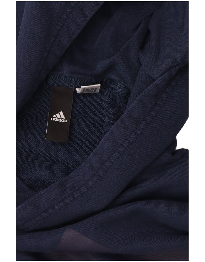 Adidas masculino gráfico moletom com capuz grande azul marinho