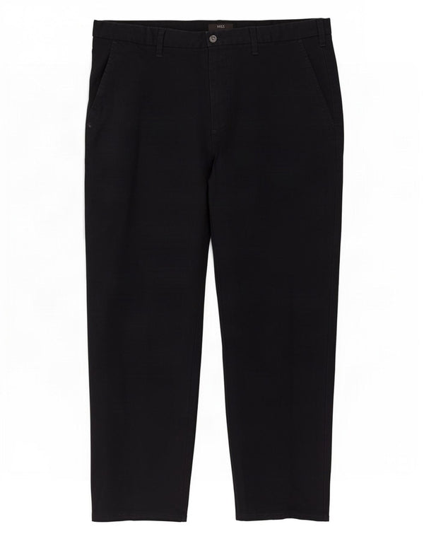 Calça casual masculina Marks & Spencer de ajuste regular W38 L29 algodão azul marinho