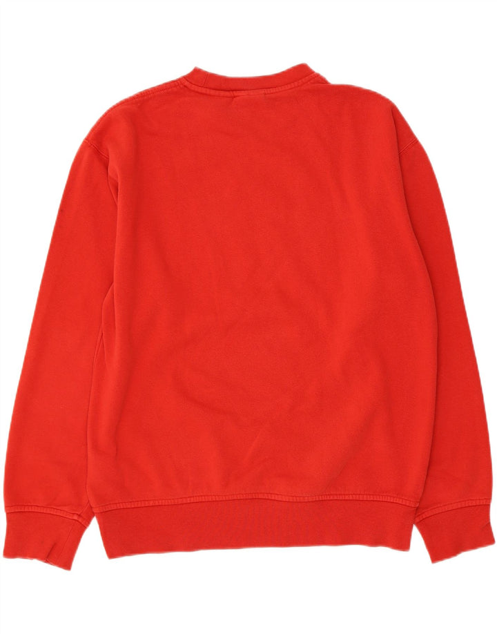 Fila Mens Graphic Moletom Jumper Pequeno Algodão Vermelho