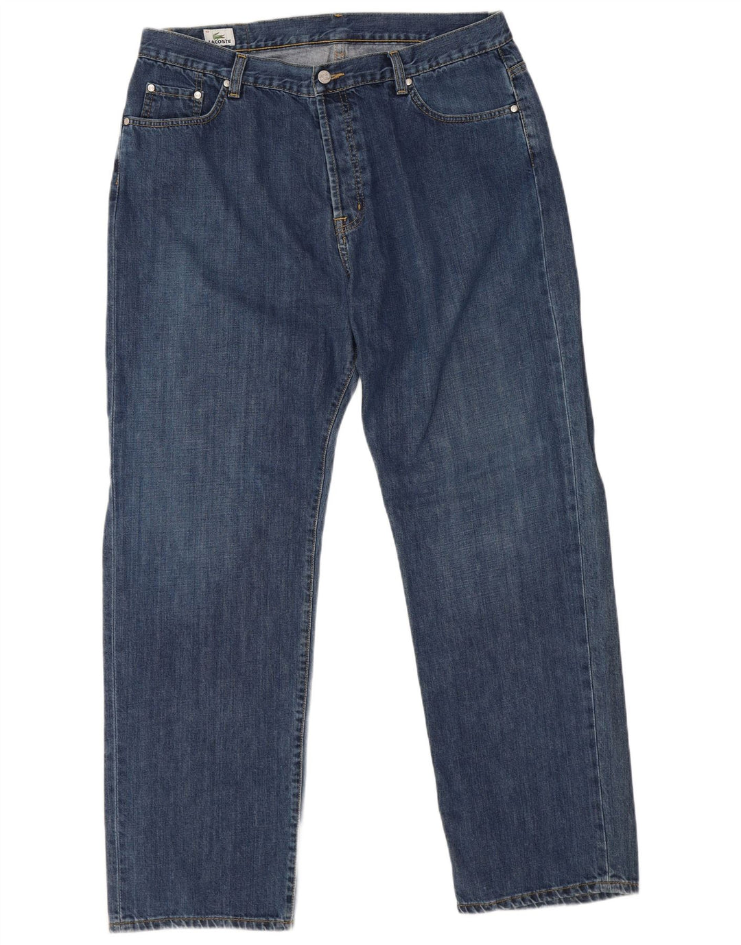 Jeans retos masculinos Lacoste tamanho 48 XL W36 L31 azul algodão